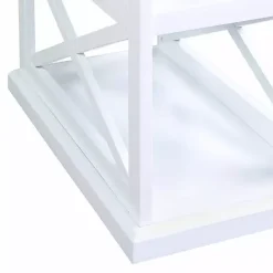 Best Kirklands Home Two-Tone Wood Double X Sides Accent Table White