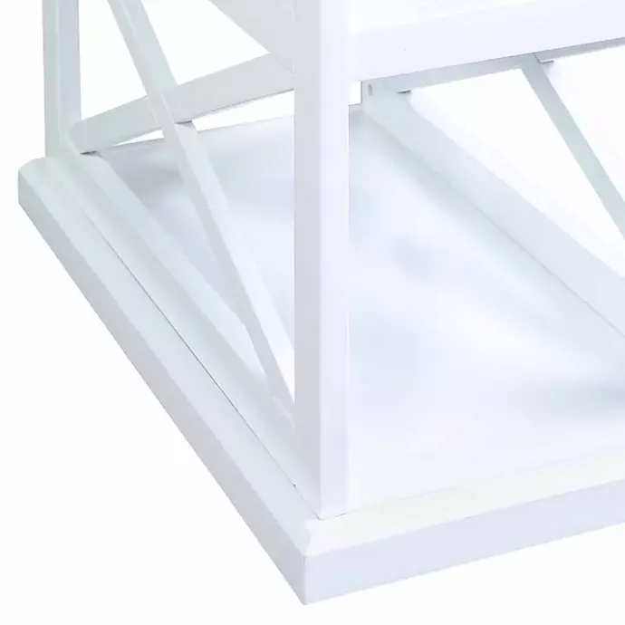 Best Kirklands Home Two-Tone Wood Double X Sides Accent Table White