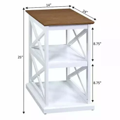 Best Kirklands Home Two-Tone Wood Double X Sides Accent Table White