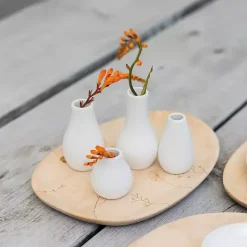 Kirklands Home Two-Toned Mini Vases, Set of 4 White