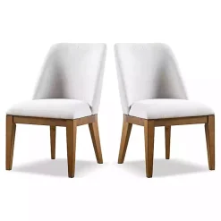 Kirklands Home Upholstered Cassie Dining Chairs, Set of 2 White