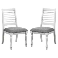 Sale Kirklands Home White Upholstered Claire Dining Chairs, Set of 2 Gray