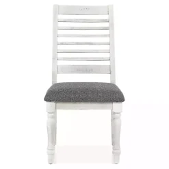 Sale Kirklands Home White Upholstered Claire Dining Chairs, Set of 2 Gray