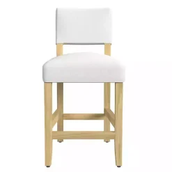 Outlet Kirklands Home Upholstered Wood Counter Stool White
