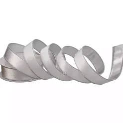 Best Kirklands Home White Velvet and Silver Metallic Christmas Ribbon