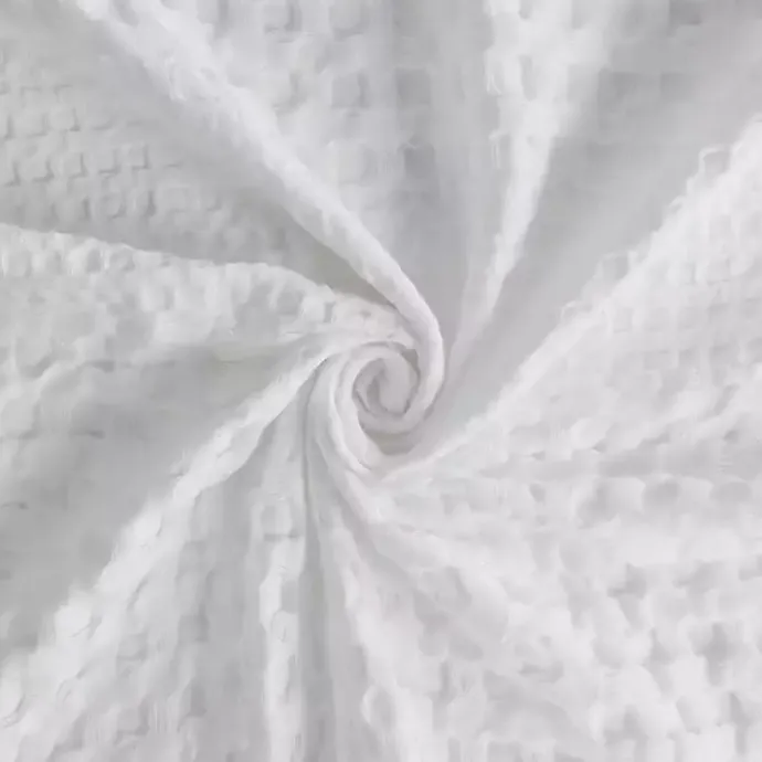 Hot Kirklands Home Waffle Cotton Shower Curtain White