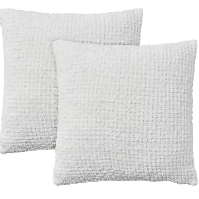 Best Kirklands Home Waffle Knit Chenille Throw Pillows, Set of 2 White