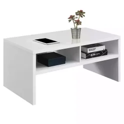 Outlet Kirklands Home Wakefield Shelf Coffee Table White