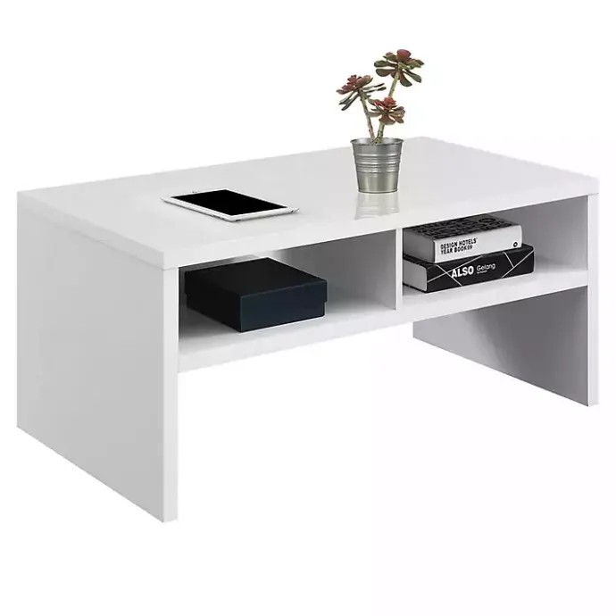 Outlet Kirklands Home Wakefield Shelf Coffee Table White