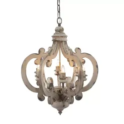 Clearance Kirklands Home Washed Vintage Crown Chandelier White