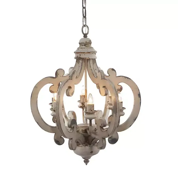 Clearance Kirklands Home Washed Vintage Crown Chandelier White