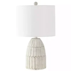 Sale Kirklands Home Weathered Geometric Table Lamp White