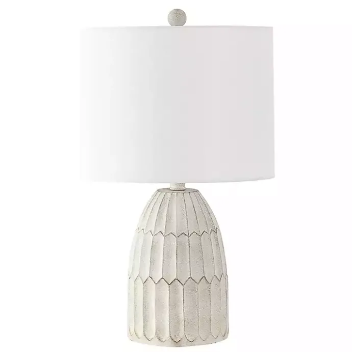 Sale Kirklands Home Weathered Geometric Table Lamp White