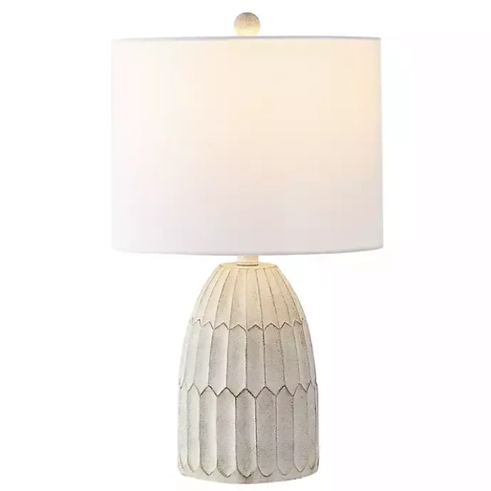 Sale Kirklands Home Weathered Geometric Table Lamp White