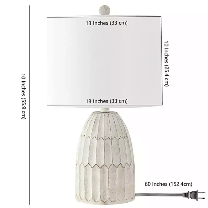 Sale Kirklands Home Weathered Geometric Table Lamp White