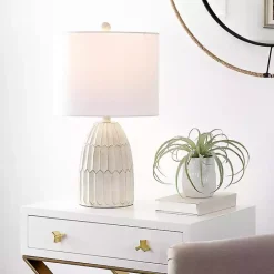 Sale Kirklands Home Weathered Geometric Table Lamp White