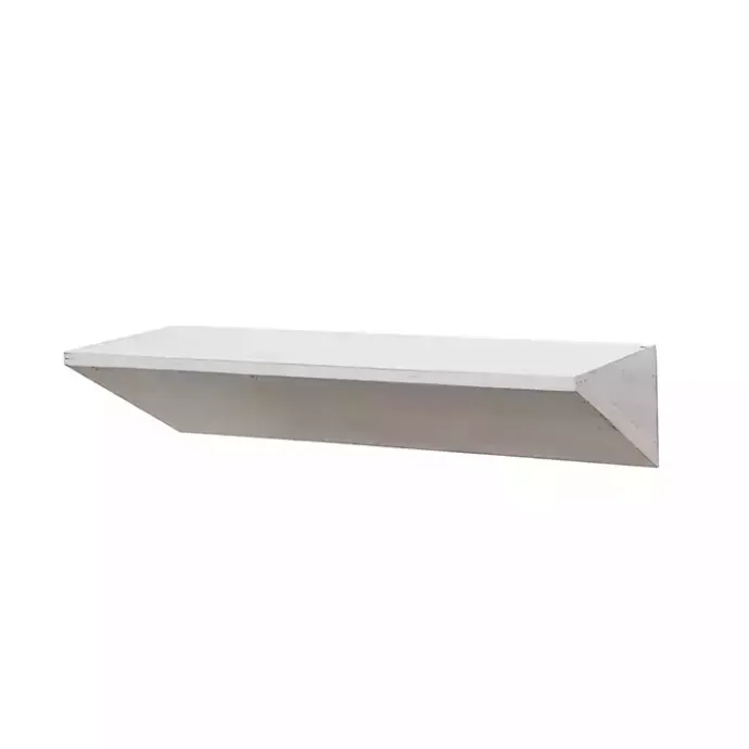 Clearance Kirklands Home White Wedge Wood Small Floating Shelf