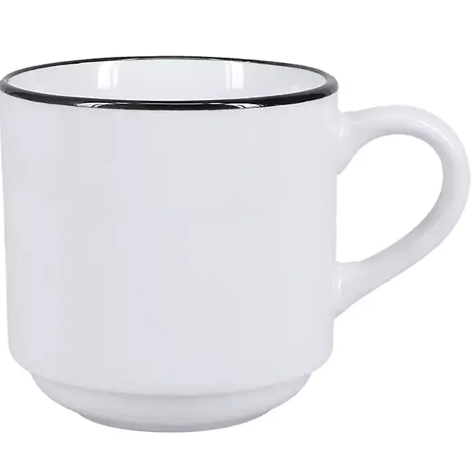 Hot Kirklands Home with Black Rims 16-pc. Dinnerware Set White