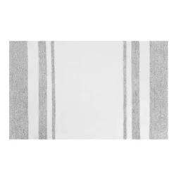 Hot Kirklands Home White with Stripe Reversible Bath Mat, 45 in. Gray