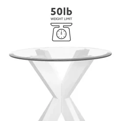 Hot Kirklands Home Wood and Glass Top X-Base Accent Table White