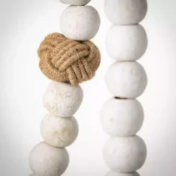 Sale Kirklands Home White Wood and Jute Beaded Garlands, Set of 2