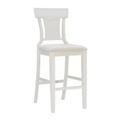 Clearance Kirklands Home Wood and Rattan Upholstered Bar Stool White