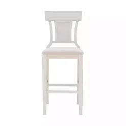 Clearance Kirklands Home Wood and Rattan Upholstered Bar Stool White
