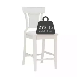 Kirklands Home Wood and Rattan Upholstered Counter Stool White