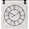 Online Kirklands Home White Wood Barndoor Wall Clock