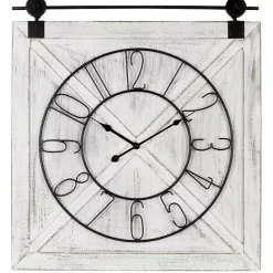 Online Kirklands Home White Wood Barndoor Wall Clock