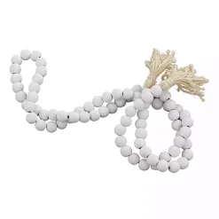 New Kirklands Home Wood Beaded Tassel Garland White