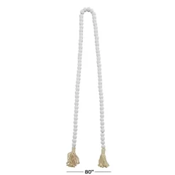 New Kirklands Home Wood Beaded Tassel Garland White