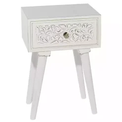 Online Kirklands Home Wood Carved Drawer Accent Table White