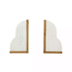 Hot Kirklands Home Wood Cloud Bookends, Set of 2 White