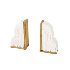 Hot Kirklands Home Wood Cloud Bookends, Set of 2 White