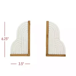 Hot Kirklands Home Wood Cloud Bookends, Set of 2 White