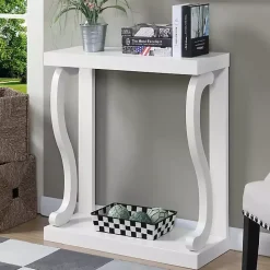 Discount Kirklands Home Wood Curved Sides Console Table White