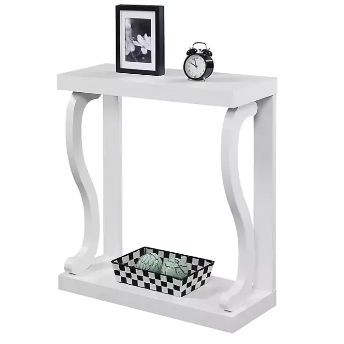 Discount Kirklands Home Wood Curved Sides Console Table White