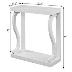 Discount Kirklands Home Wood Curved Sides Console Table White