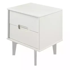Hot Kirklands Home Wood Cut-Out Handle Nightstand White