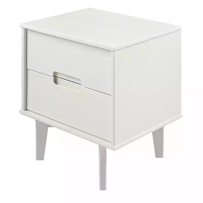 Hot Kirklands Home Wood Cut-Out Handle Nightstand White