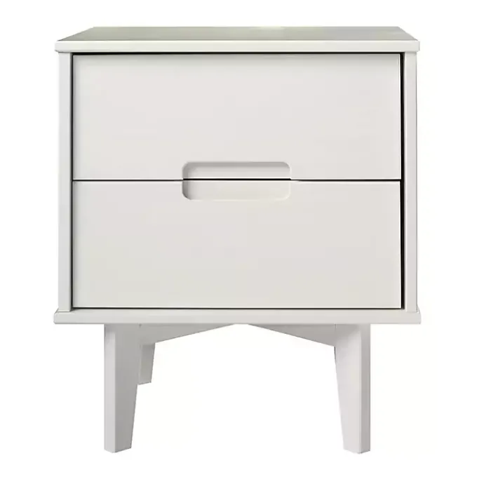 Hot Kirklands Home Wood Cut-Out Handle Nightstand White