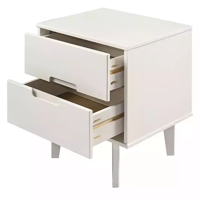 Hot Kirklands Home Wood Cut-Out Handle Nightstand White