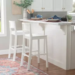 Clearance Kirklands Home Wood Devin Bar Stools, Set of 2 White