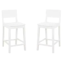 Discount Kirklands Home Wood Devin Counter Stools, Set of 2 White