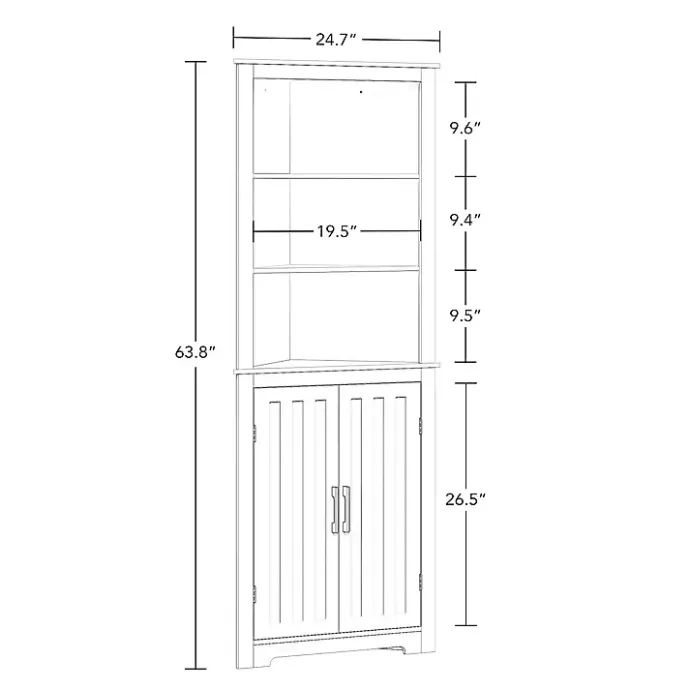 Online Kirklands Home Wood 2-Door Corner Storage Cabinet White
