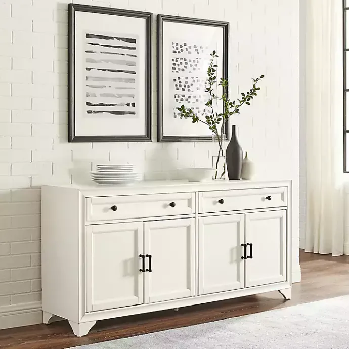 Outlet Kirklands Home Wood 4-Door Sideboard Cabinet White