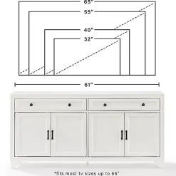 Outlet Kirklands Home Wood 4-Door Sideboard Cabinet White