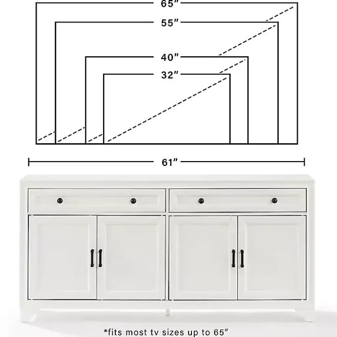 Outlet Kirklands Home Wood 4-Door Sideboard Cabinet White