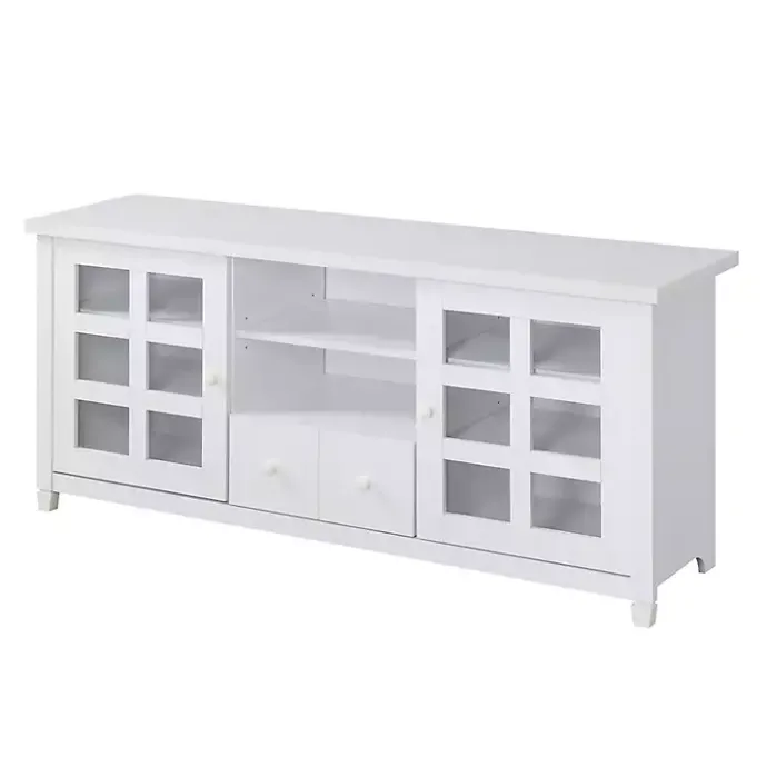 Clearance Kirklands Home Wood 2-Door Windowpane Media Cabinet White